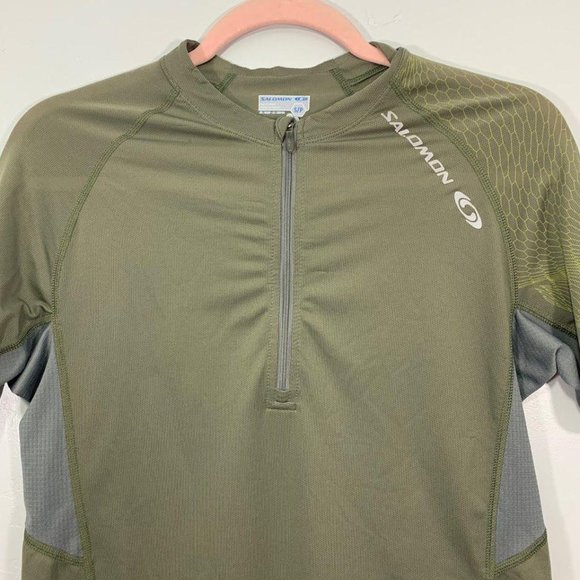 Salomon Hunter Shirts Salomon Hunter Green Actilite Quarter Zip Tee Poshmark